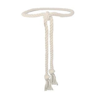 Simple White Natural Cotton Long Waist Rope Tie Bathrobe Belt Bohemian 7542